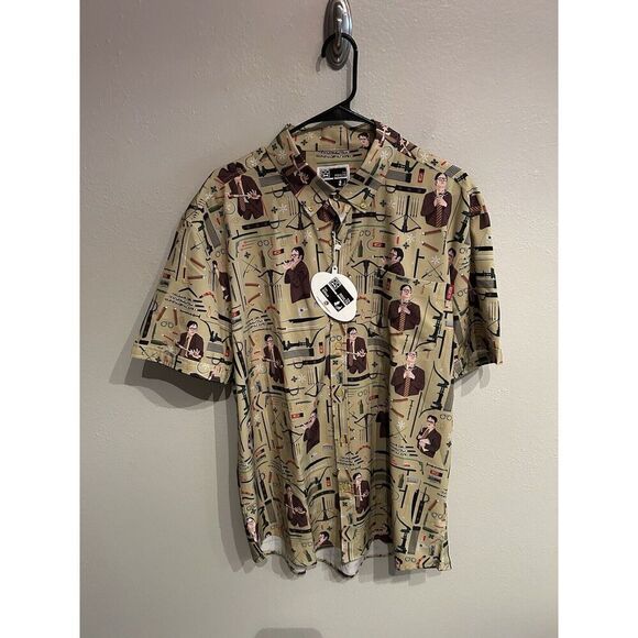 RSVLTS The Office Mens XL 1000 Ways to Die by Dwight Short Sleeve Button Up - Picture 1 of 6